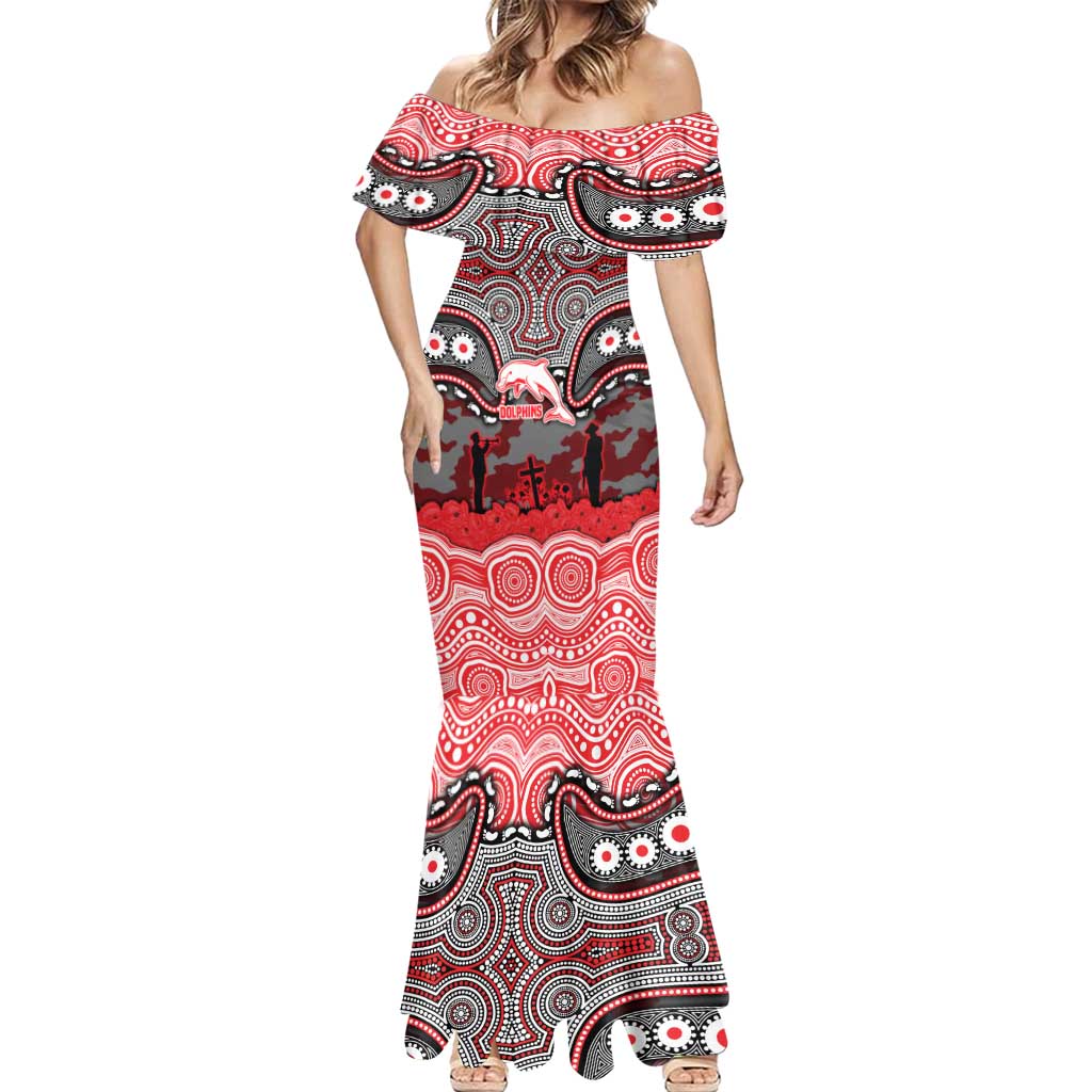 ANZAC Day Dolphins Mermaid Dress Military Memorial Aboriginal Indigenous Art