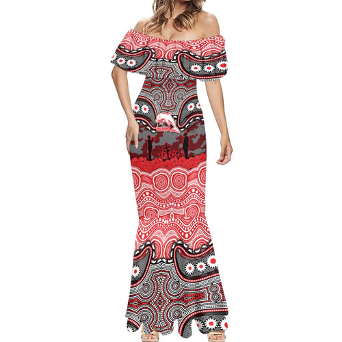 ANZAC Day Dolphins Mermaid Dress Military Memorial Aboriginal Indigenous Art