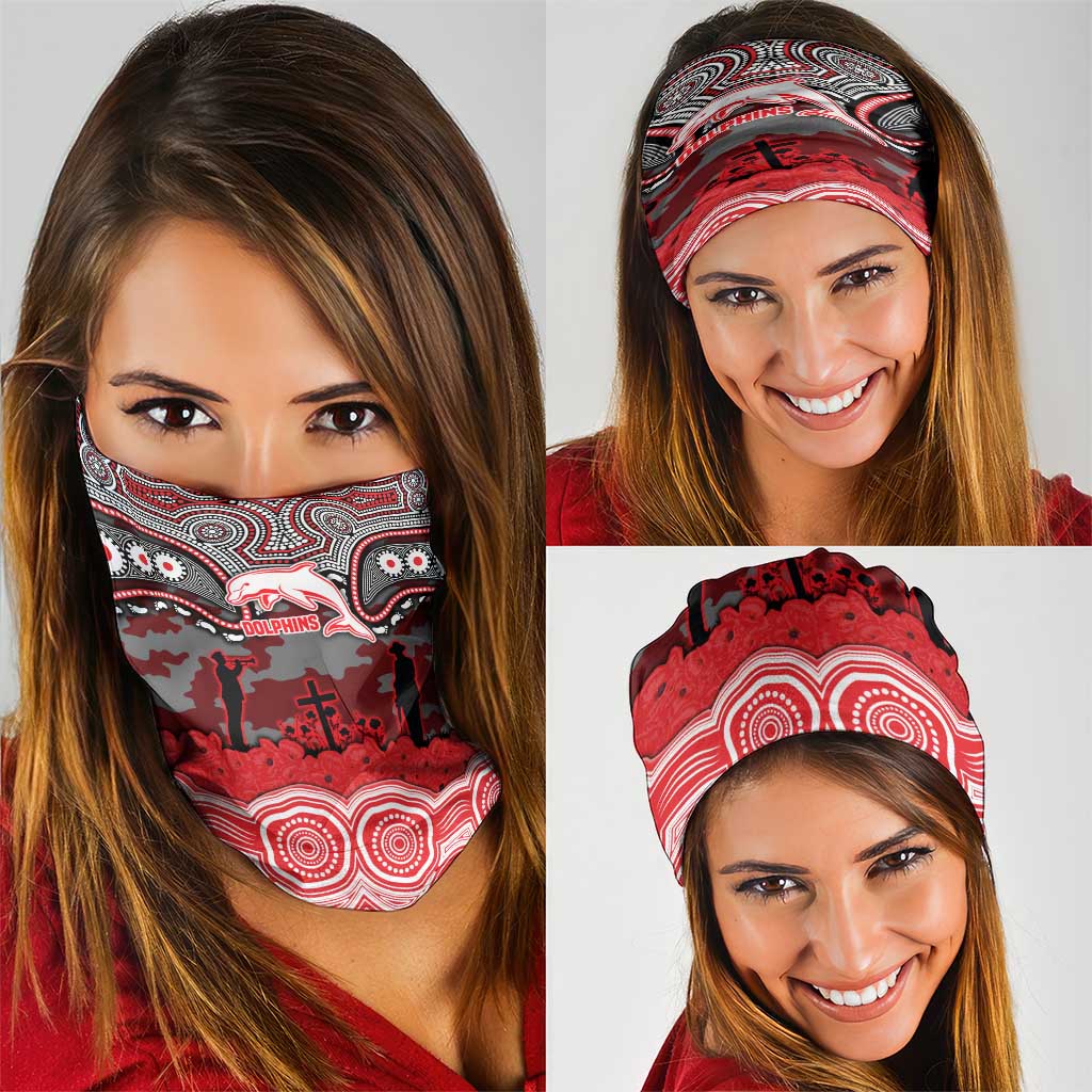 ANZAC Day Dolphins Neck Gaiter Military Memorial Aboriginal Indigenous Art