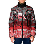 ANZAC Day Dolphins Padded Jacket Military Memorial Aboriginal Indigenous Art