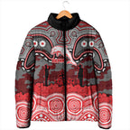ANZAC Day Dolphins Padded Jacket Military Memorial Aboriginal Indigenous Art