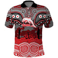 ANZAC Day Dolphins Polo Shirt Military Memorial Aboriginal Indigenous Art