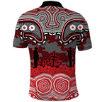 ANZAC Day Dolphins Polo Shirt Military Memorial Aboriginal Indigenous Art