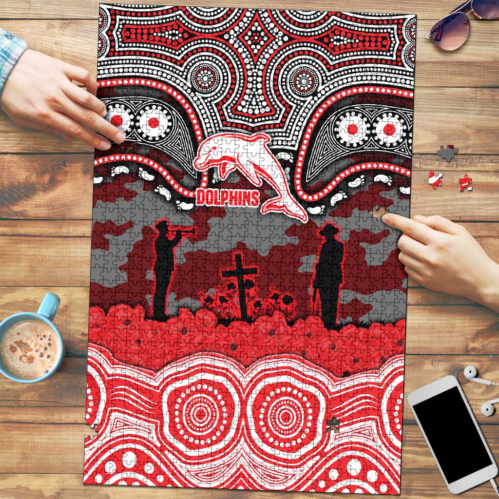 ANZAC Day Dolphins Puzzle Military Memorial Aboriginal Indigenous Art