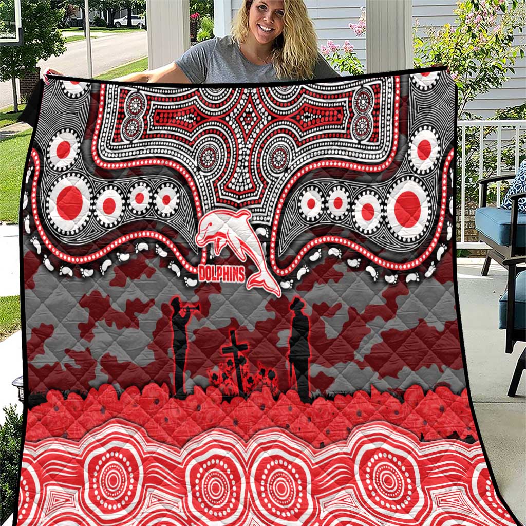ANZAC Day Dolphins Quilt Military Memorial Aboriginal Indigenous Art