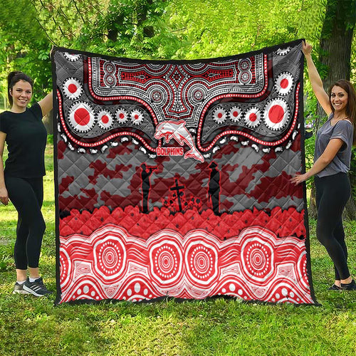 ANZAC Day Dolphins Quilt Military Memorial Aboriginal Indigenous Art