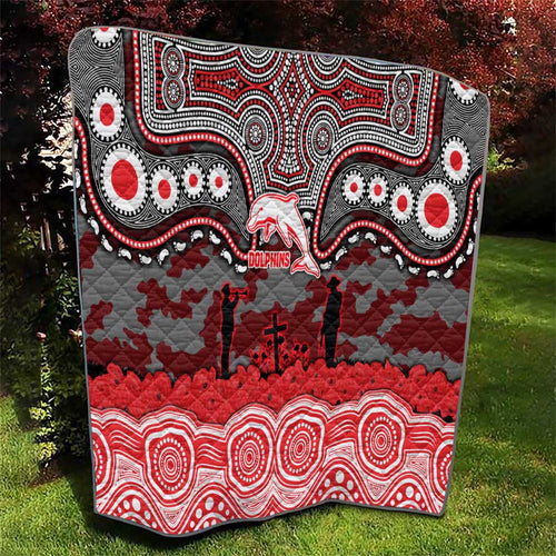 ANZAC Day Dolphins Quilt Military Memorial Aboriginal Indigenous Art
