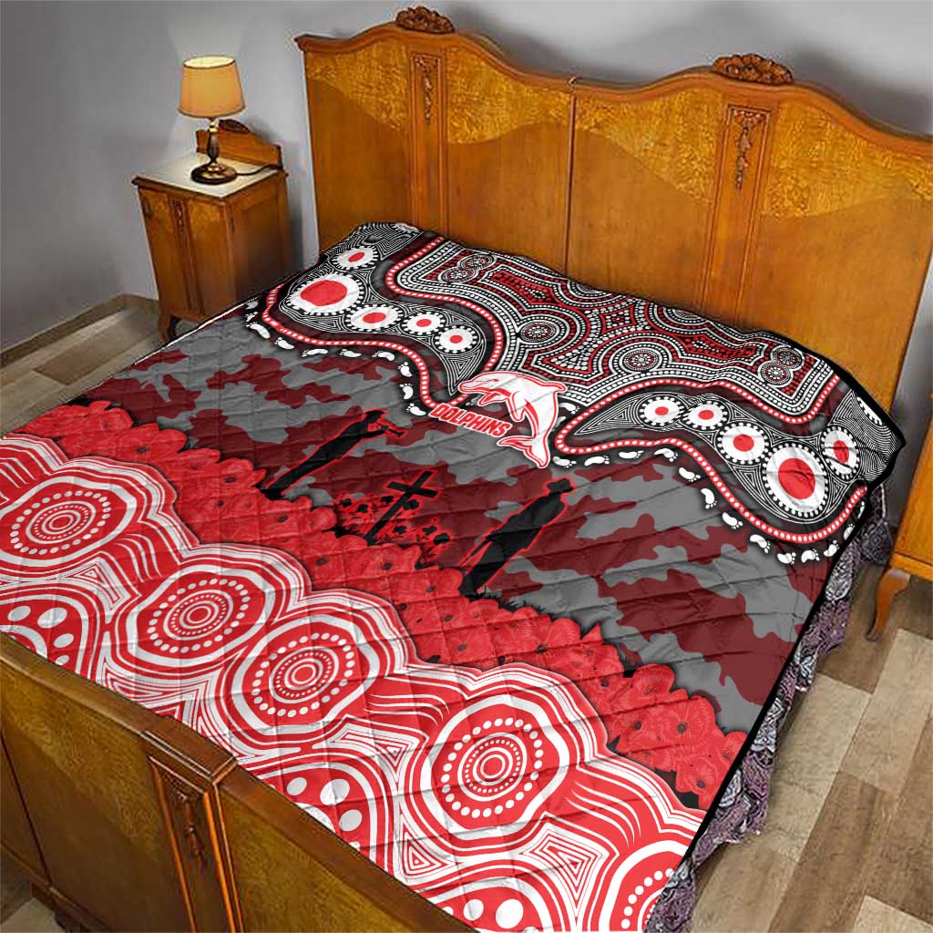 ANZAC Day Dolphins Quilt Military Memorial Aboriginal Indigenous Art