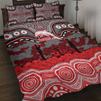 ANZAC Day Dolphins Quilt Bed Set Military Memorial Aboriginal Indigenous Art