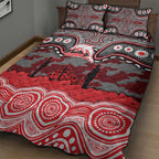 ANZAC Day Dolphins Quilt Bed Set Military Memorial Aboriginal Indigenous Art