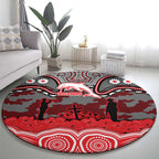 ANZAC Day Dolphins Round Carpet Military Memorial Aboriginal Indigenous Art