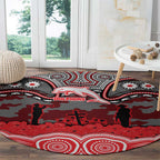 ANZAC Day Dolphins Round Carpet Military Memorial Aboriginal Indigenous Art
