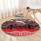 ANZAC Day Dolphins Round Carpet Military Memorial Aboriginal Indigenous Art