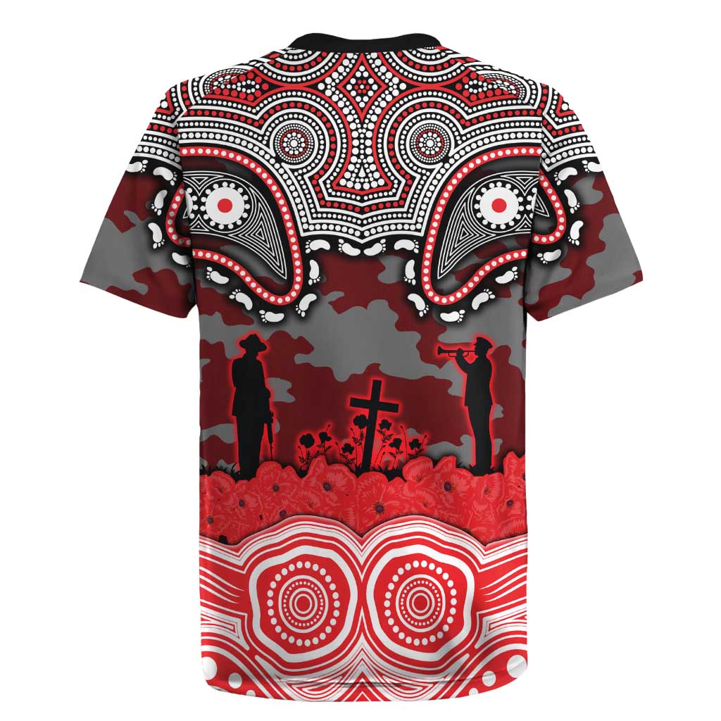 ANZAC Day Dolphins Rugby Jersey Military Memorial Aboriginal Indigenous Art