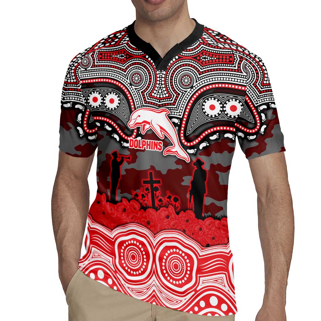 ANZAC Day Dolphins Rugby Jersey Military Memorial Aboriginal Indigenous Art