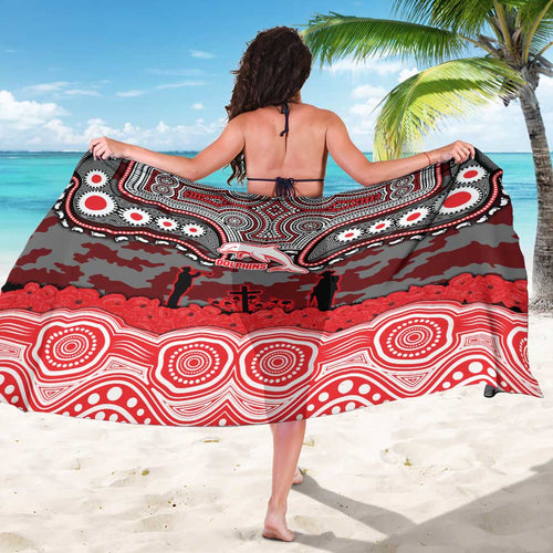 ANZAC Day Dolphins Sarong Military Memorial Aboriginal Indigenous Art