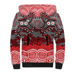 ANZAC Day Dolphins Sherpa Hoodie Military Memorial Aboriginal Indigenous Art