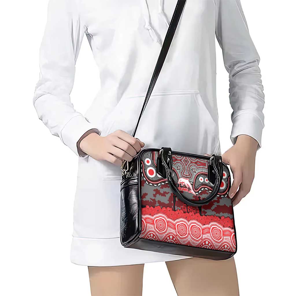 ANZAC Day Dolphins Shoulder Handbag Military Memorial Aboriginal Indigenous Art