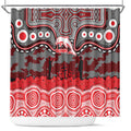 ANZAC Day Dolphins Shower Curtain Military Memorial Aboriginal Indigenous Art