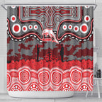 ANZAC Day Dolphins Shower Curtain Military Memorial Aboriginal Indigenous Art