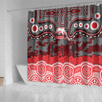 ANZAC Day Dolphins Shower Curtain Military Memorial Aboriginal Indigenous Art