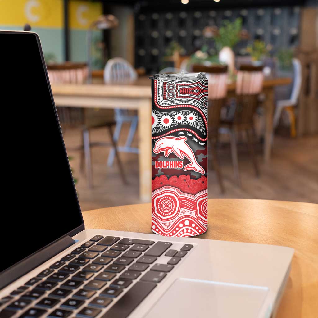 ANZAC Day Dolphins Skinny Tumbler Military Memorial Aboriginal Indigenous Art