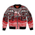ANZAC Day Dolphins Sleeve Zip Bomber Jacket Military Memorial Aboriginal Indigenous Art