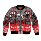 ANZAC Day Dolphins Sleeve Zip Bomber Jacket Military Memorial Aboriginal Indigenous Art