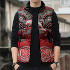 ANZAC Day Dolphins Sleeveless Puffer Jacket Military Memorial Aboriginal Indigenous Art