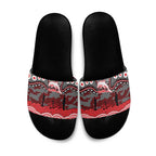 ANZAC Day Dolphins Slide Sandals Military Memorial Aboriginal Indigenous Art