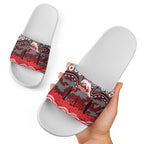 ANZAC Day Dolphins Slide Sandals Military Memorial Aboriginal Indigenous Art