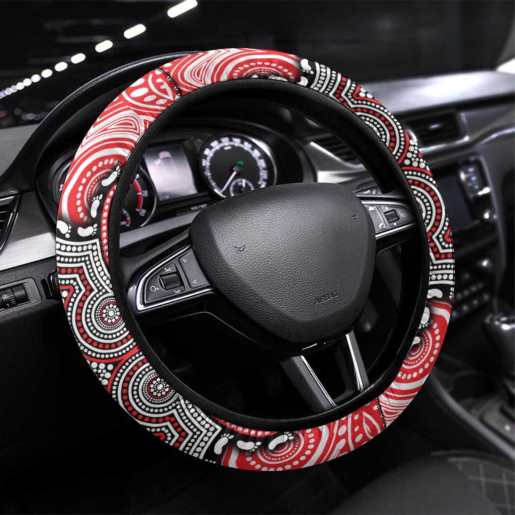 ANZAC Day Dolphins Steering Wheel Cover Military Memorial Aboriginal Indigenous Art