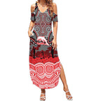 ANZAC Day Dolphins Summer Maxi Dress Military Memorial Aboriginal Indigenous Art