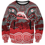 ANZAC Day Dolphins Sweatshirt Military Memorial Aboriginal Indigenous Art
