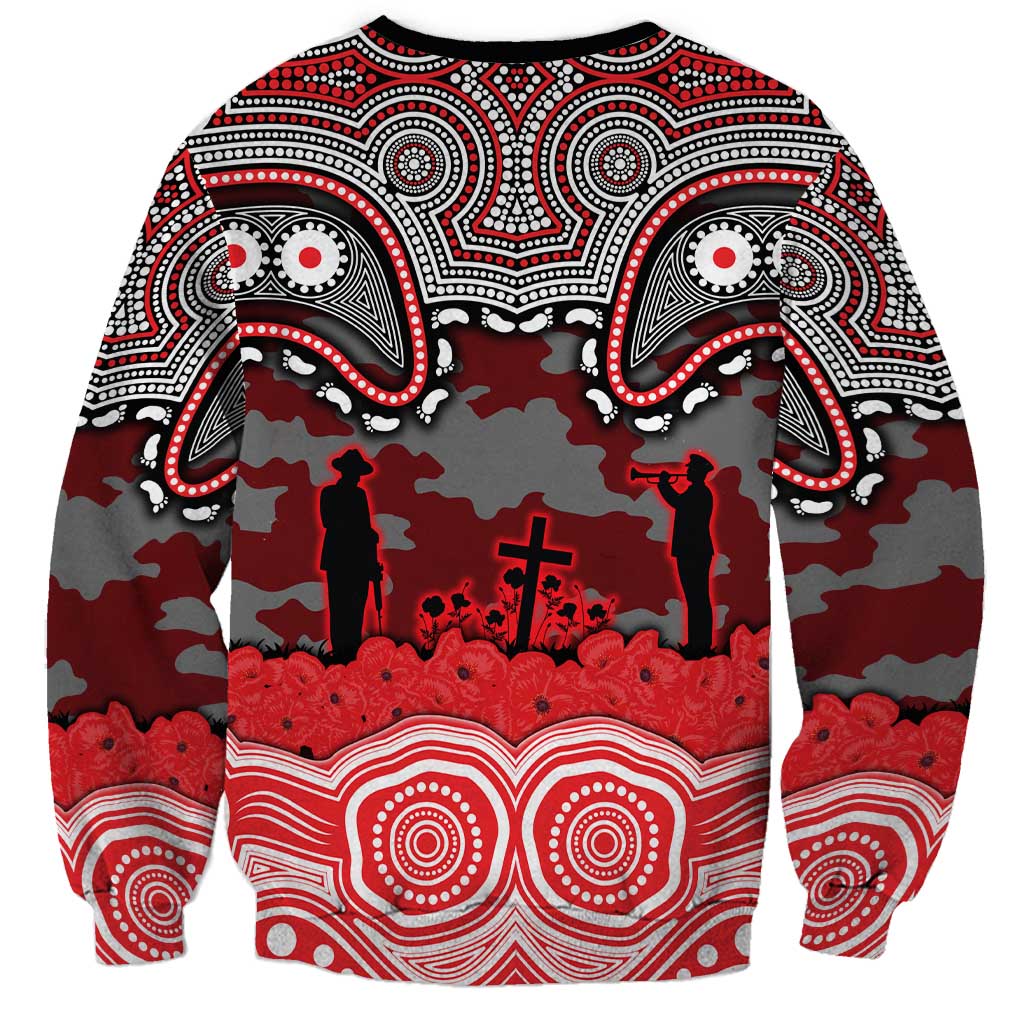 ANZAC Day Dolphins Sweatshirt Military Memorial Aboriginal Indigenous Art