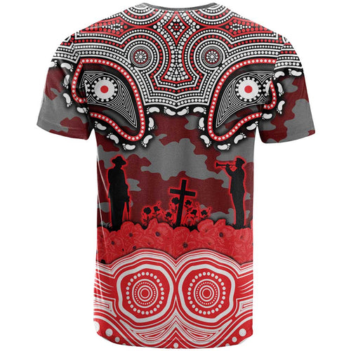 ANZAC Day Dolphins T Shirt Military Memorial Aboriginal Indigenous Art