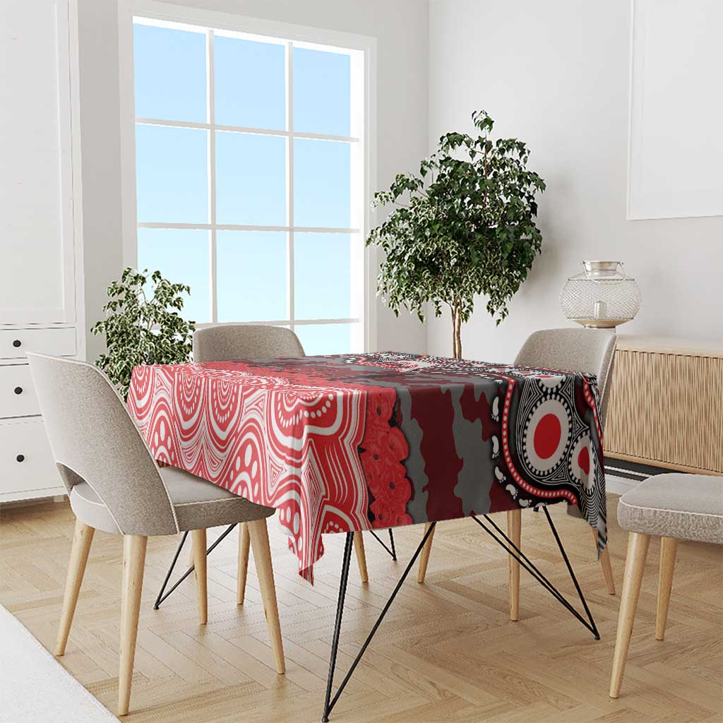 ANZAC Day Dolphins Tablecloth Military Memorial Aboriginal Indigenous Art