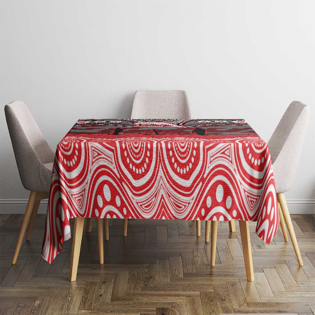 ANZAC Day Dolphins Tablecloth Military Memorial Aboriginal Indigenous Art