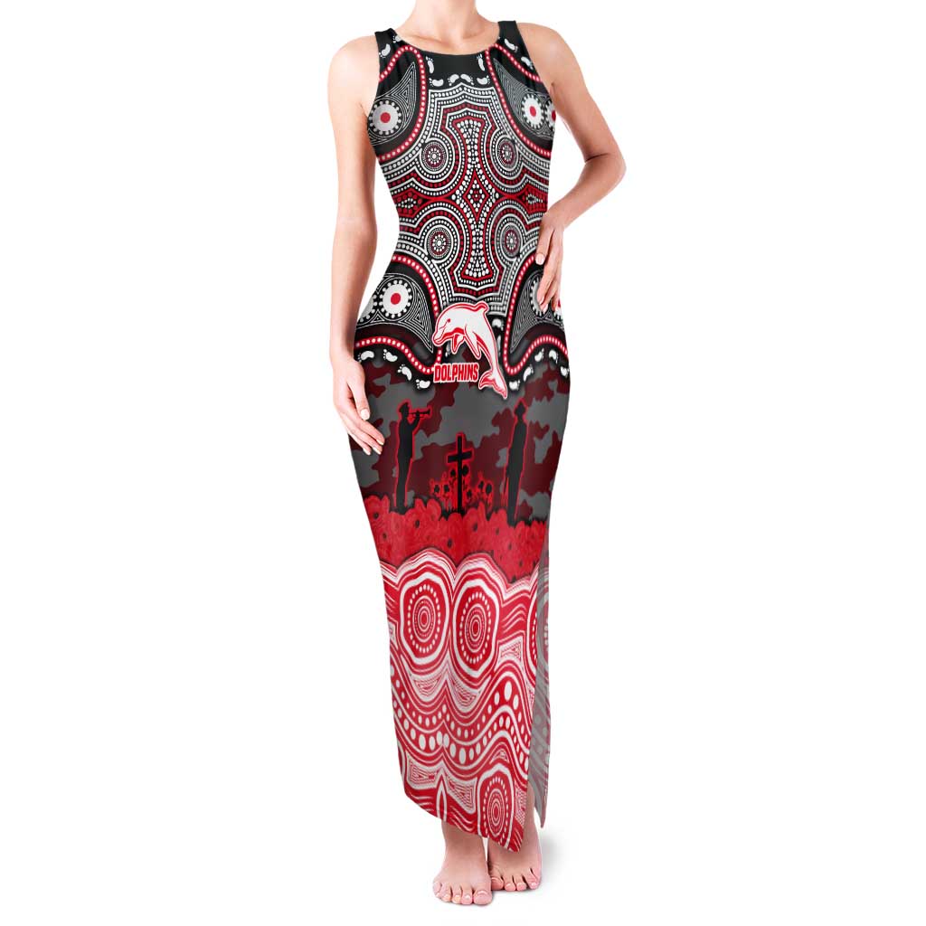 ANZAC Day Dolphins Tank Maxi Dress Military Memorial Aboriginal Indigenous Art