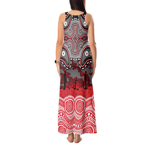 ANZAC Day Dolphins Tank Maxi Dress Military Memorial Aboriginal Indigenous Art