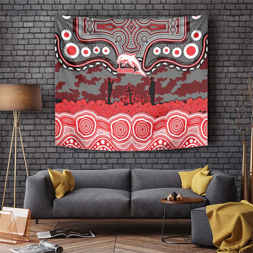 ANZAC Day Dolphins Tapestry Military Memorial Aboriginal Indigenous Art