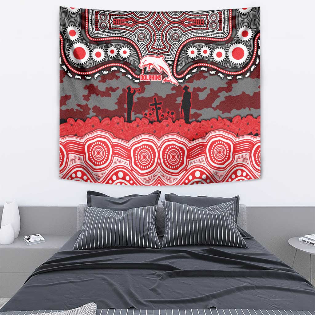 ANZAC Day Dolphins Tapestry Military Memorial Aboriginal Indigenous Art