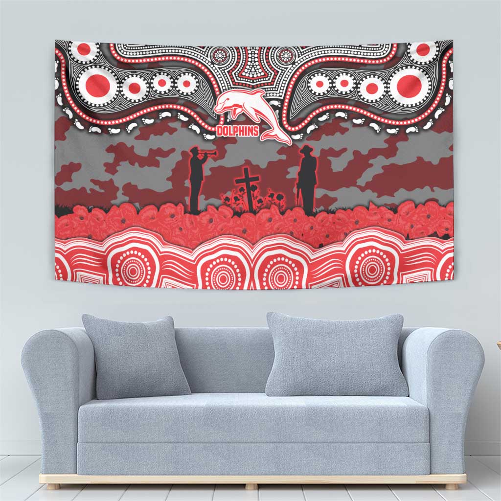 ANZAC Day Dolphins Tapestry Military Memorial Aboriginal Indigenous Art