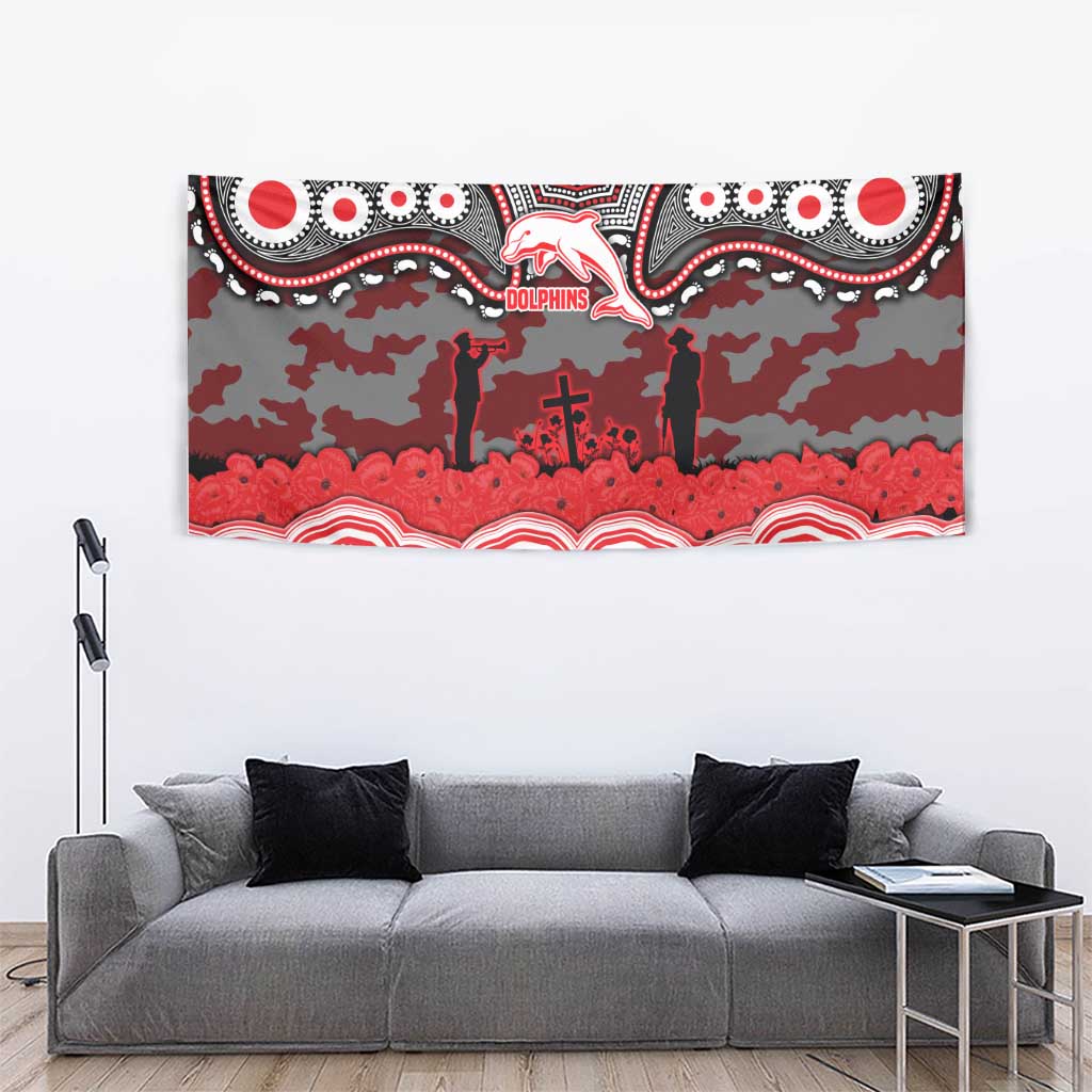 ANZAC Day Dolphins Tapestry Military Memorial Aboriginal Indigenous Art