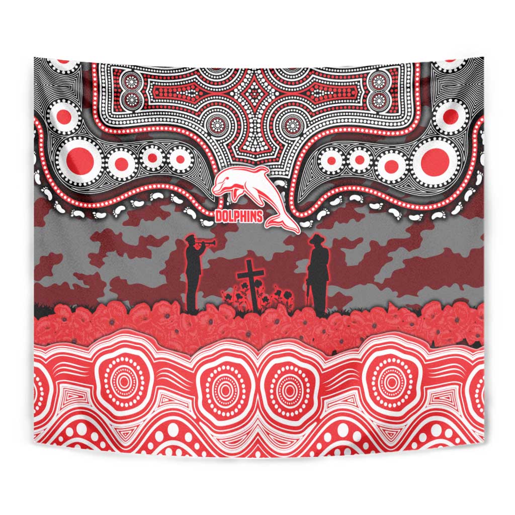 ANZAC Day Dolphins Tapestry Military Memorial Aboriginal Indigenous Art