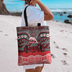 ANZAC Day Dolphins Tote Bag Military Memorial Aboriginal Indigenous Art