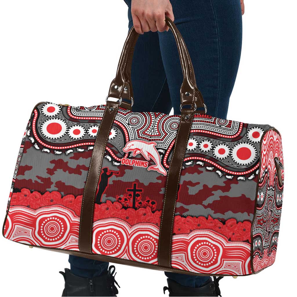 ANZAC Day Dolphins Travel Bag Military Memorial Aboriginal Indigenous Art