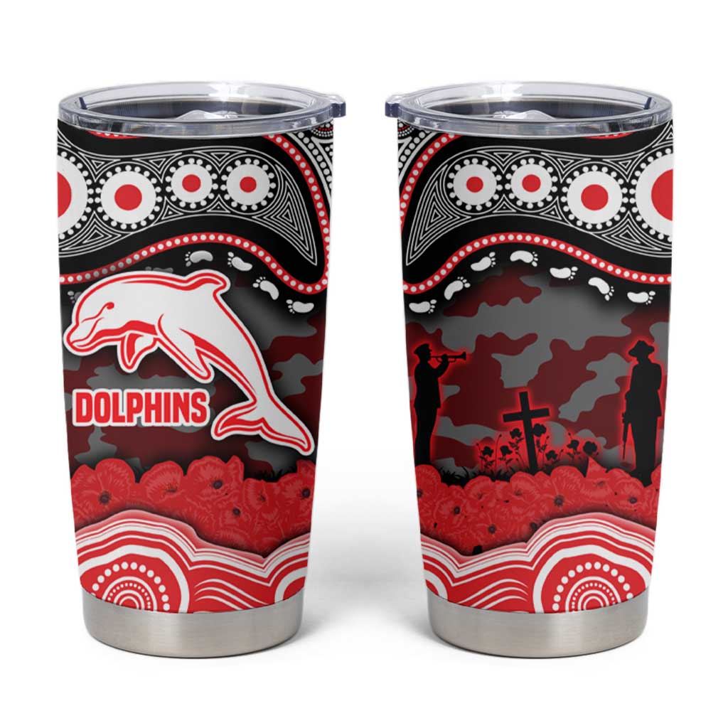 ANZAC Day Dolphins Tumbler Cup Military Memorial Aboriginal Indigenous Art