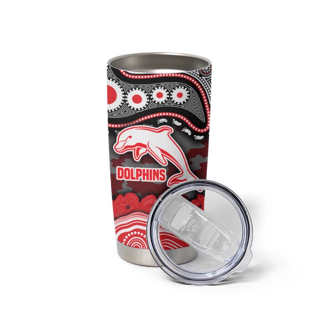 ANZAC Day Dolphins Tumbler Cup Military Memorial Aboriginal Indigenous Art