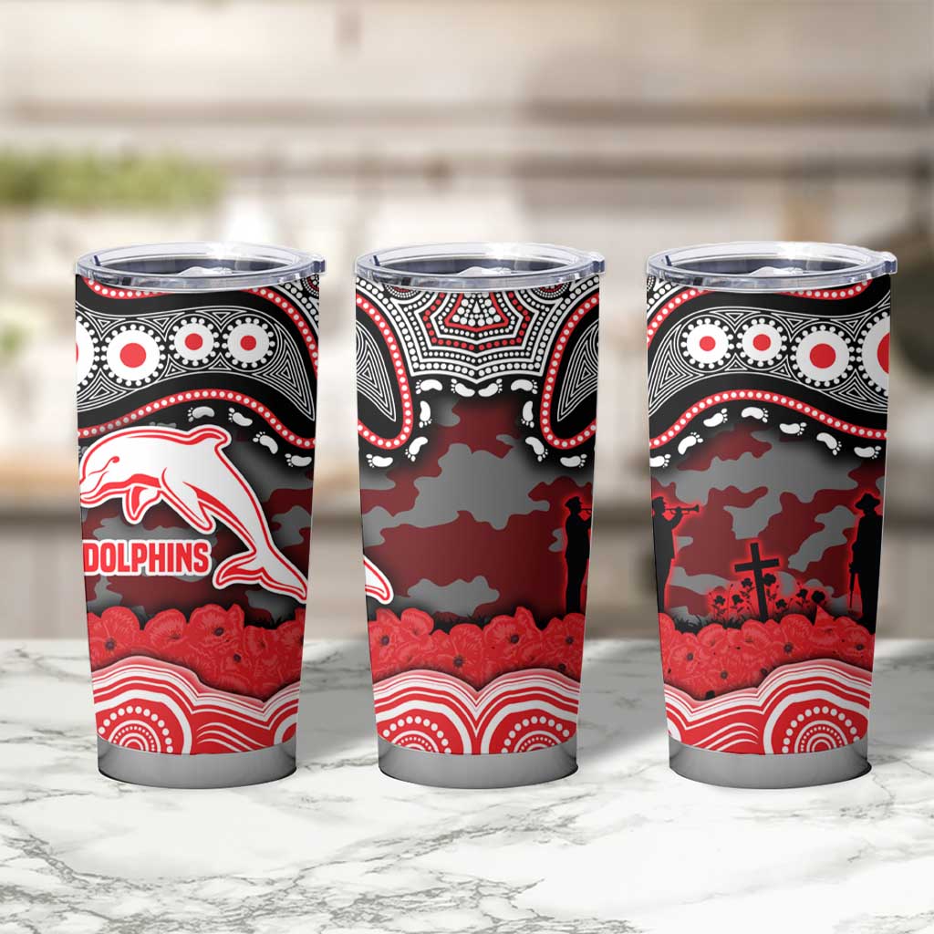 ANZAC Day Dolphins Tumbler Cup Military Memorial Aboriginal Indigenous Art